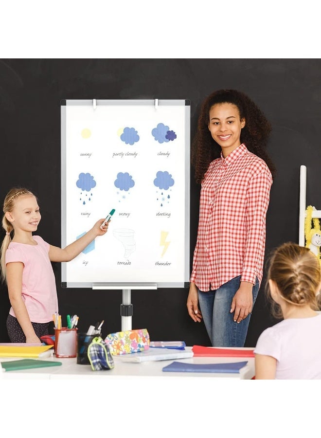TAPIT Mobile Whiteboard 90x60cm Stand Magnetic Dry Erase Board Chart Easel Board with Adjustable Height Suitable for Office Home Classroom - Image 5