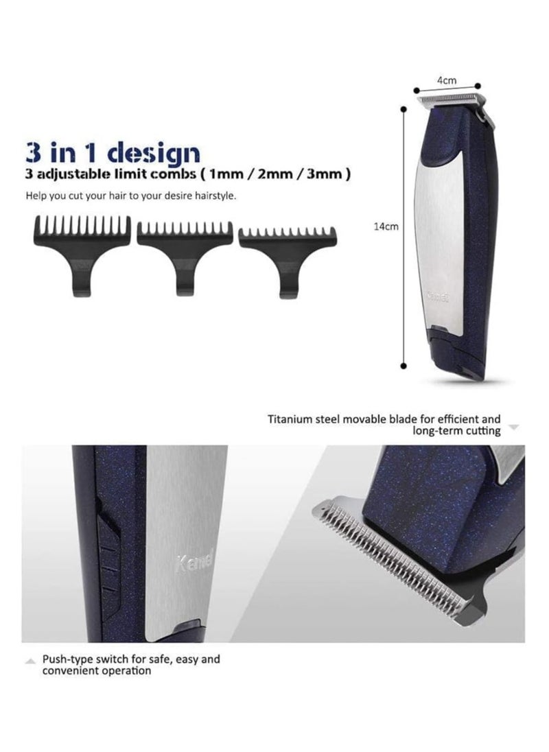 Generic 3 In 1 Rechargeable Trimmer & Clipper Men's Self-Cut Hair Trimmer Waterproof Cordless Rechargeable Hair Cutting Clippers Groomer with Stainless Steel  - Image 5