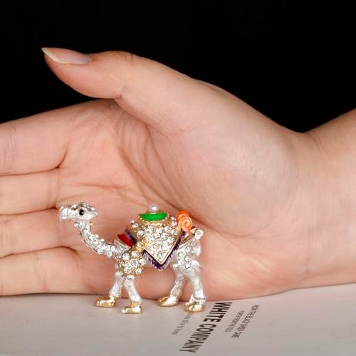 SEVENBEES Camel Lover Gift - Cute Camel Figurine Collectible, Hinged Crystal Jeweled Animal Trinket Box - Image 2
