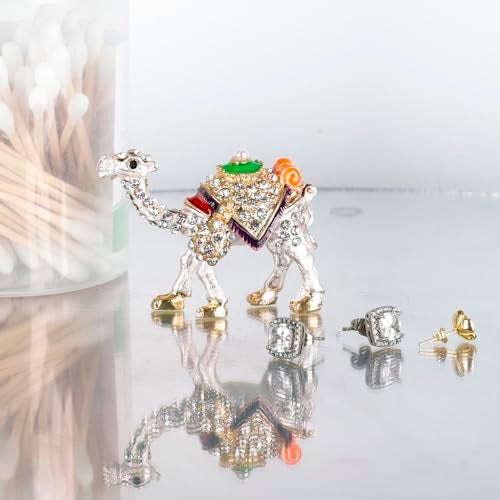SEVENBEES Camel Lover Gift - Cute Camel Figurine Collectible, Hinged Crystal Jeweled Animal Trinket Box - Image 5