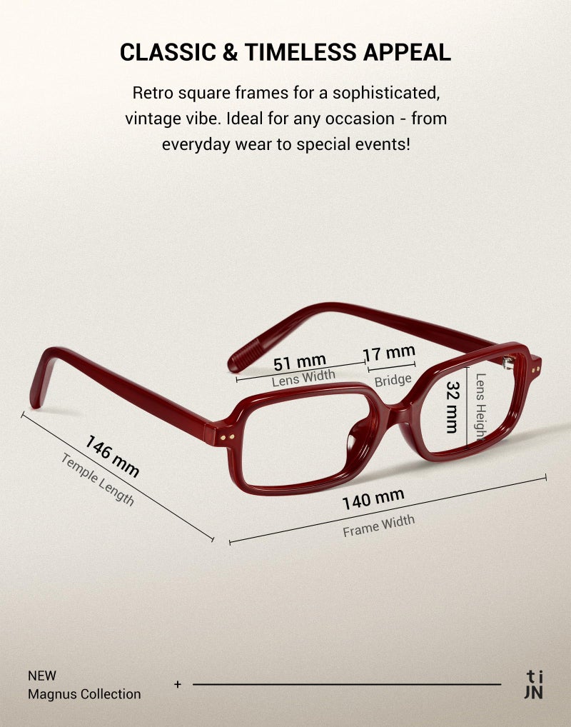 TIJN Magnus Blue Light Blocking Glasses for Women Men,Square Cat Eye Frame Bluelight Glasses for Gaming/Computer/Screen,DR - Image 4