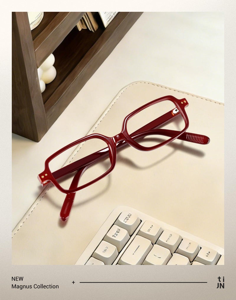 TIJN Magnus Blue Light Blocking Glasses for Women Men,Square Cat Eye Frame Bluelight Glasses for Gaming/Computer/Screen,DR - Image 5