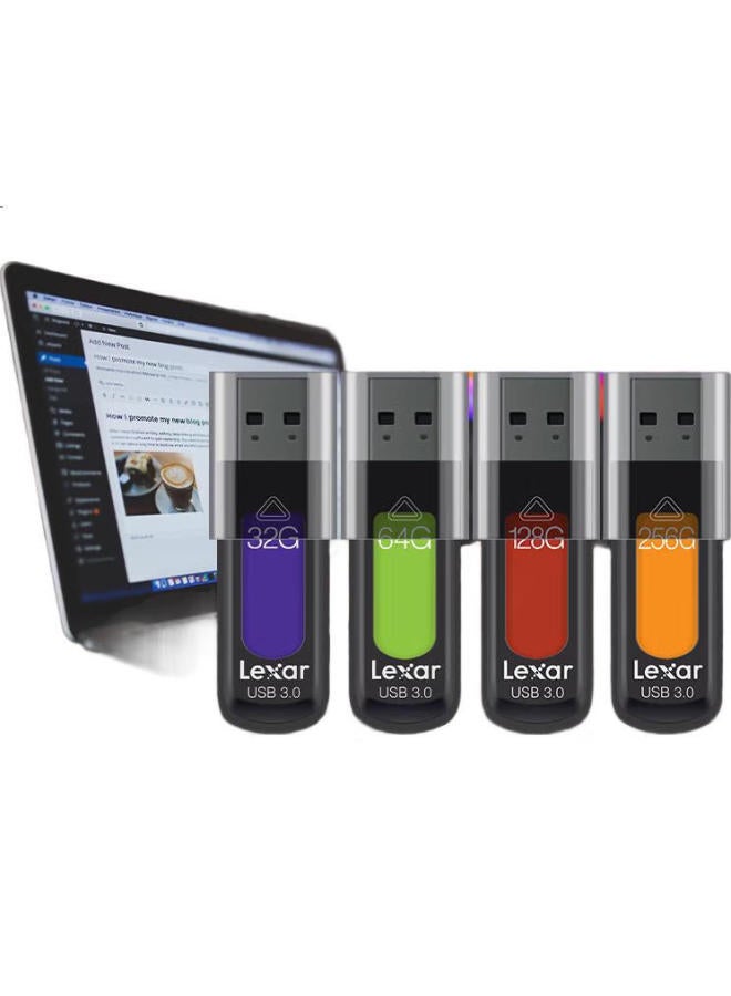 Lexar Lexar 256Gb Usb3.0 Flash Drive S57, Read Speed 150Mb/S, Stylish Slide Cover Design, Efficient Office Transfer, Includes Security Encryption Software - Image 1
