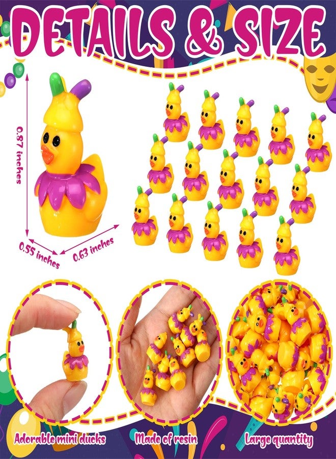 Soulchen 50 Pcs Christmas Micro Mini Resin Duck Carnival Miniature Figures Resin Tiny Ducks Charms for Landscape Aquarium Garden Dollhouse Ornament DIY Decoration for Party Supplies - Image 2