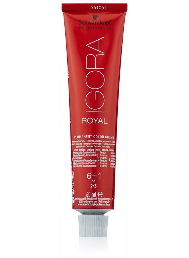 Schwarzkopf - IGORA ROYAL 6-1 Dark Blonde Cendr? 60ml - Image 1