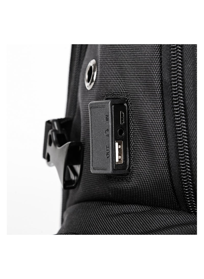 بانجي حقيبة ظهر كمبيوتر محمول مع USB شحن مقاوم للماء الأسود، للجنسين، - Image 4