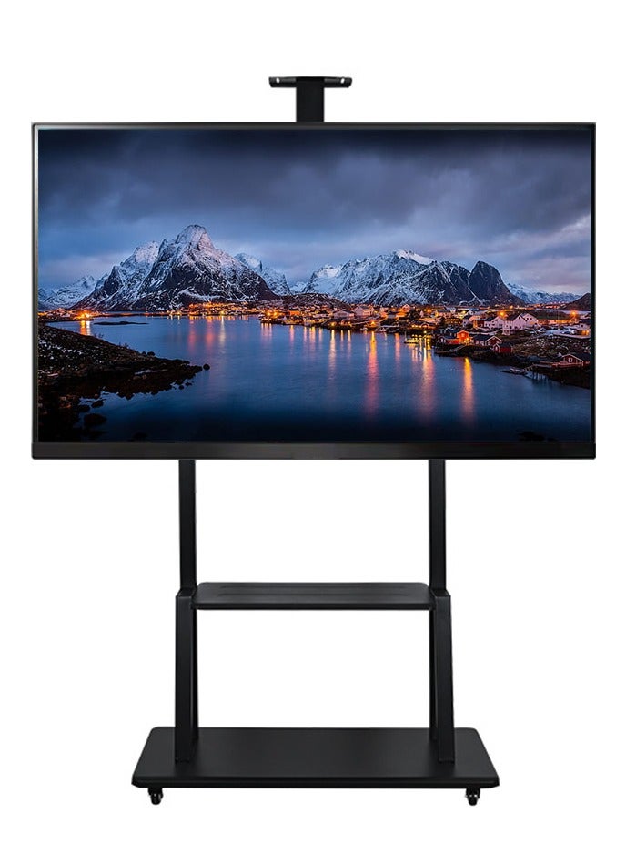 Mobile TV stand for 32-65 inch tvs, 50KG/110LBS capacity, double storage space, The height is adjustable, portable floor stand on wheels,Mobile TV stand in living room,TV stand in the bedroom，Max VESA 600 × 400mm.  - Image 1