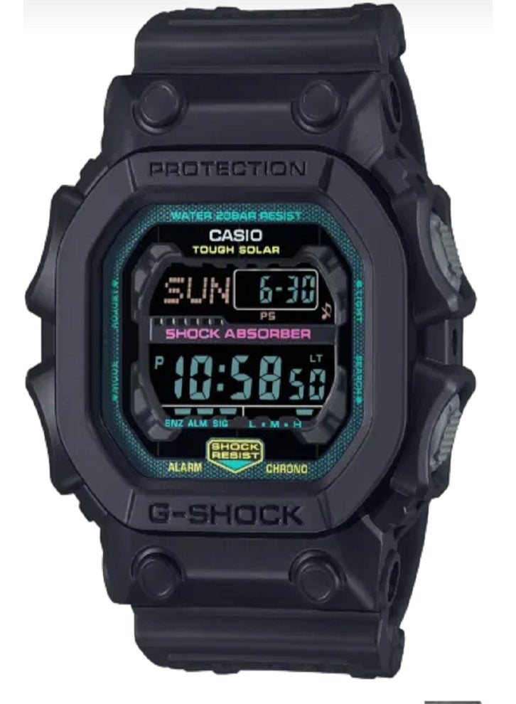 ساعة كاسيو جي-شوك ​​GX-56MF-1DR الرقمية للرجال بتقنية قوس قزح الافتراضي المتينة، تعمل بالطاقة الشمسية