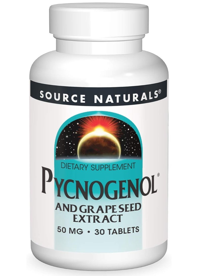 Source Naturals Pycnogenol And Grape Seed Extract 50 Mg 30 Tablets - Image 1