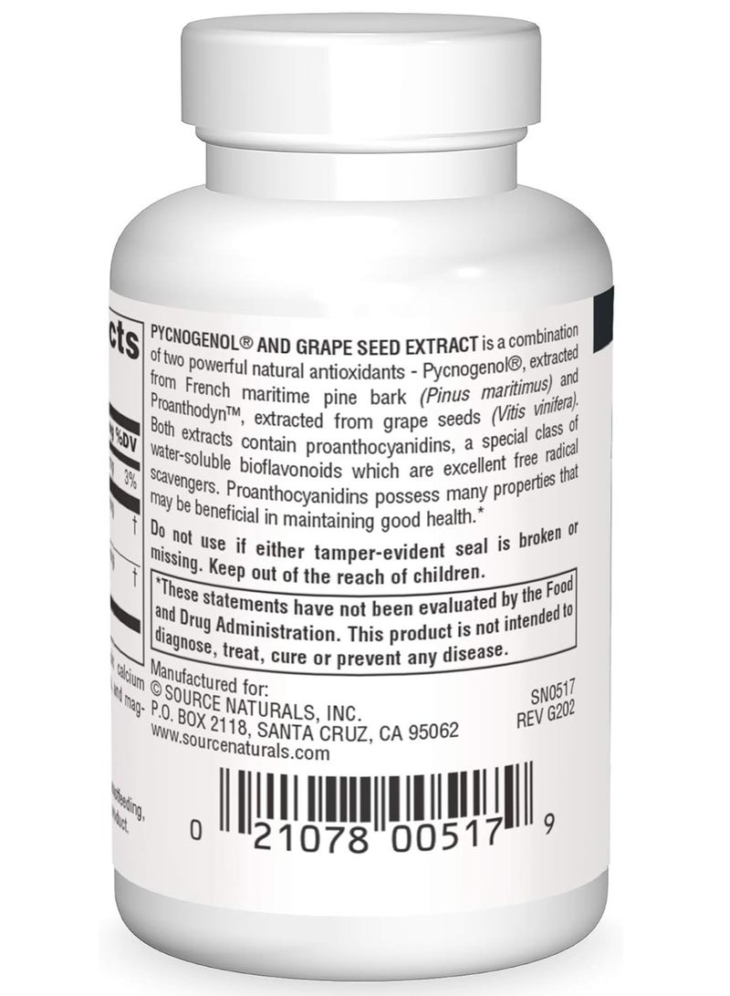 Source Naturals Pycnogenol And Grape Seed Extract 50 Mg 30 Tablets - Image 2