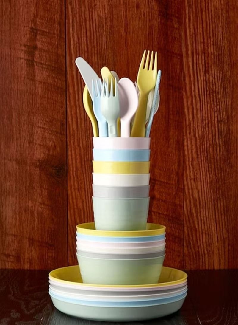 طقم أدوات تناول الطعام 36 قطعة سلطانيات وصحون وكاسات - Image 2