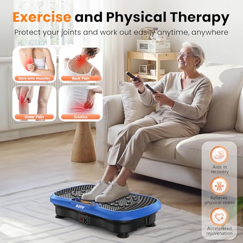 AXV Vibration Plate Fitness Platform Exercise Machine Vibrating Shaking Full Body Shaker Workout Vibrate Stand Shake Board Sport Gym for Weight Loss Fat Burner for Women Men - Image 4