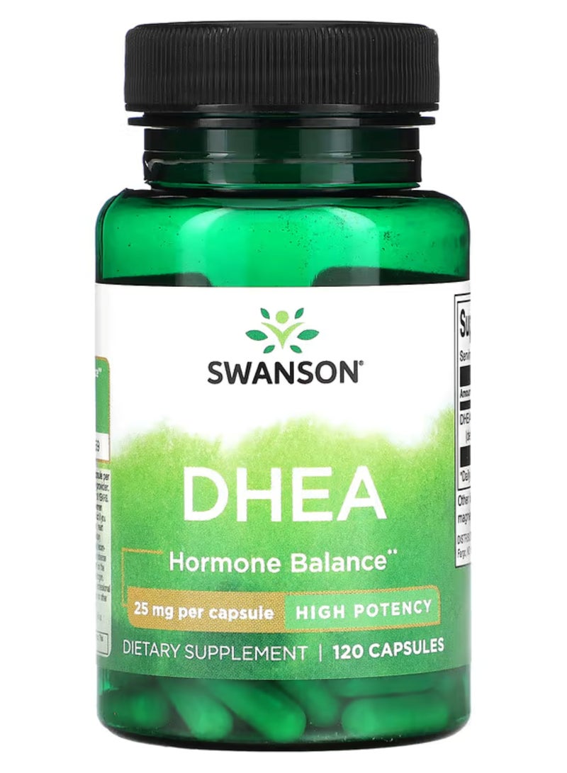 SWANSON Swanson, DHEA, High Potency, 25 mg, 120 Capsules  - Image 1