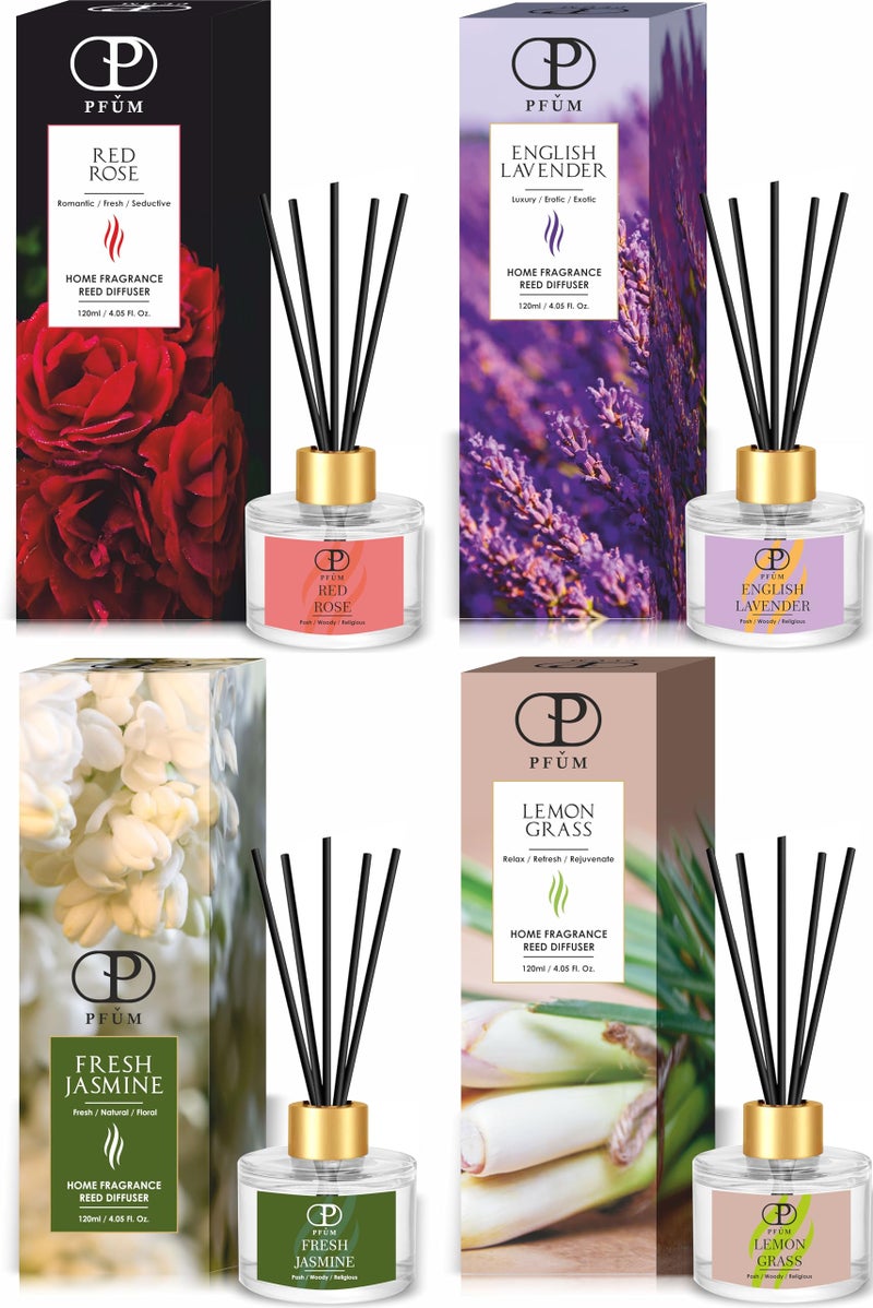 PFUM Reed Diffuser Set for Home Fragrance | 120ml with 6 Sticks | Luxury Fragrance Reed Diffuser for Home, Office, Spa, Restaurants & Showrooms (Jasmine) - Image 4
