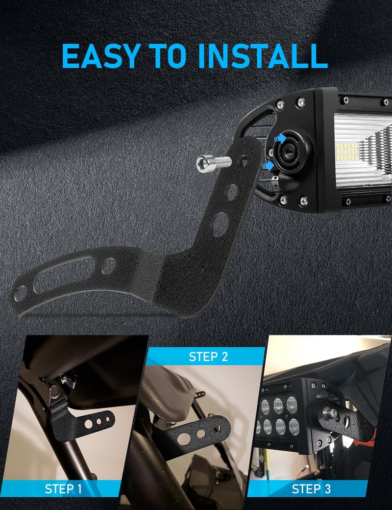 Chelhead RZR Light Bar Mount for Roof Compatible with Polaris RZR 900 1000 800, 2 Pack - Image 2