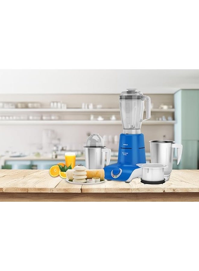 Havells Maxx Grind Ex Plus 900W Mixer Grinder cum Blender – Copper Motor, 1.5L Blender Jar, 2 Wet & Dry Jars, Convertible Chutney Jar Lid, Blue & White, 2-Year Warranty - Image 4