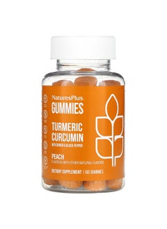 Natures Plus NaturesPlus, Turmeric Curcumin With Ginger & Black Pepper, Peach, 60 Gummies 