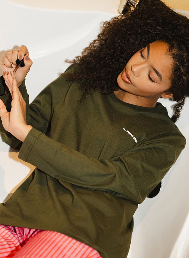 In Your Shoe Olive Basic Long Sleeve Tee