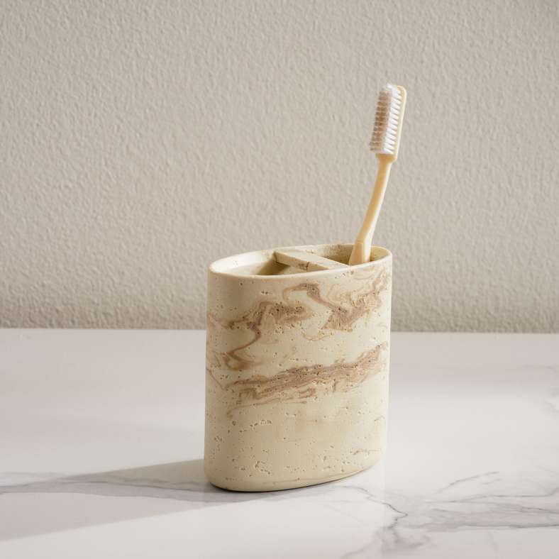 Tabinda Toothbrush Holder Dia8.3x10.2cm - Beige