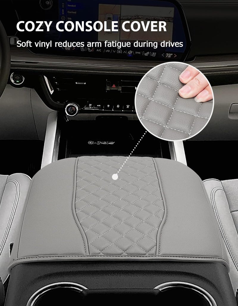 Eaglecover Center Console Cover for Chevy Silverado & GMC Sierra 2019-2026, Tahoe & Suburban & Yukon 2021-2026, Vinyl Car Armrest Protector, Floor Console Bucket Seat Only, Anti-Scratch, Gideon Gray - Image 4