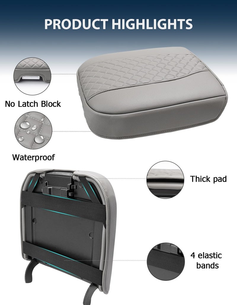 Eaglecover Center Console Cover for Chevy Silverado & GMC Sierra 2019-2026, Tahoe & Suburban & Yukon 2021-2026, Vinyl Car Armrest Protector, Floor Console Bucket Seat Only, Anti-Scratch, Gideon Gray - Image 5
