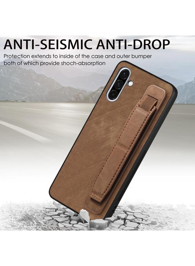 اس-توب جراب خلفي من الجلد لهاتف Samsung Galaxy A36 مع حامل معصم ريترو - Image 5