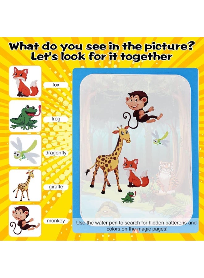 ARGT 6 Pack Reusable Magic Water Coloring Books with Water Pens – Mess-Free Painting & Travel Activity Toys for Toddlers and Kids - Image 3