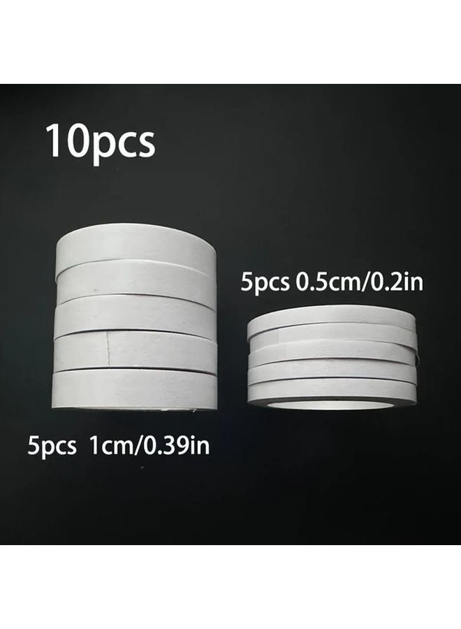 10 لفات شريط لاصق شفاف مزدوج الجوانب 0.5 سم قوي الالتصاق للمكتب والمدرسة وأعمال الحرف اليدوية DIY - Image 1