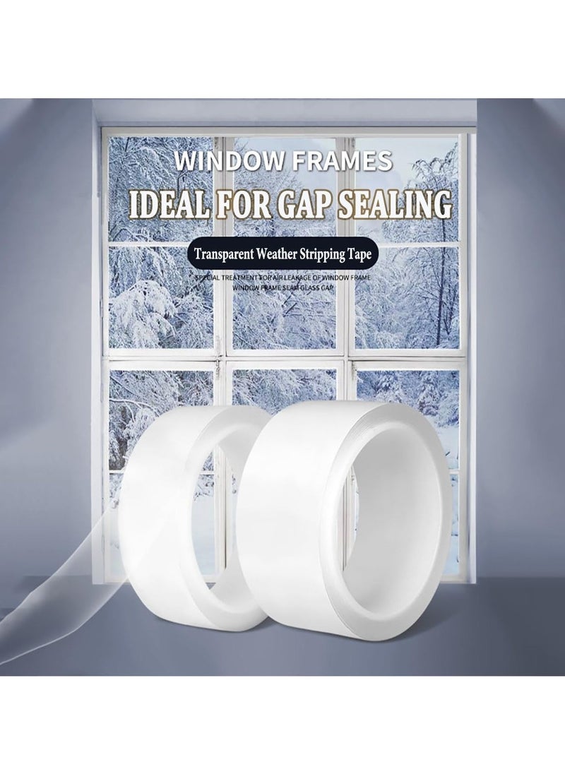 Generic Transparent Window Weather Sealing Tape Clear Window Draft Isolation Sealing Film Tape for Door Draft Stopper Adhesive Tape Doors Windows and Shower Glass Gaps 100 cm X 5cm  - Image 5
