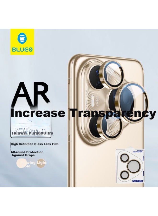Blueo Lens Protector For Huawei Pura80Ultra, Pura80Ultra Rear Camera Film, High-Definition, High-Transparency, Shockproof, Wear-Resistant Protective Film, Gold-Plated