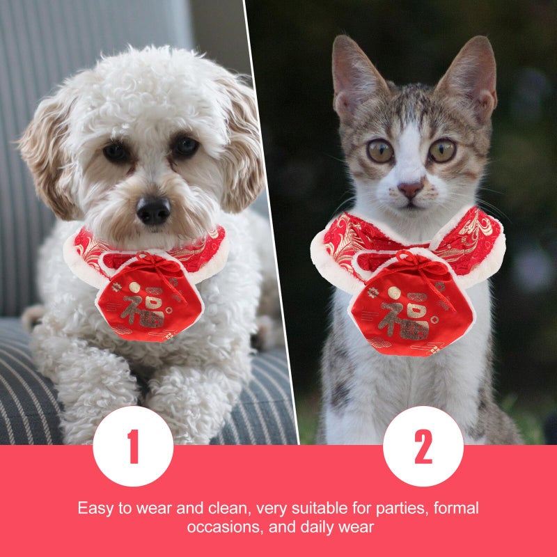 Winter Pet Cloak with White Edge Phoenix Tail Design Warm Cape for Dog and Cat Party Apparel - Image 5