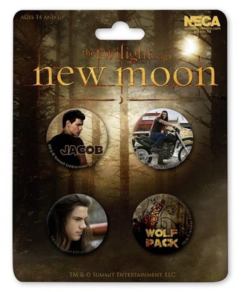 NECA The Twilight Sage, New Moon 4 Pin Button Set Jacob Black Wolf Pack - Image 1