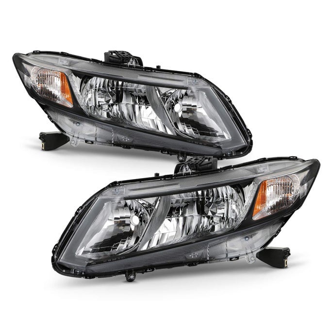 Fits 2012 2013 2014 2015 Honda Civic Sedan 1213 Coupe Halogen Type Chrome Headlights Pair Headlamps Leftright