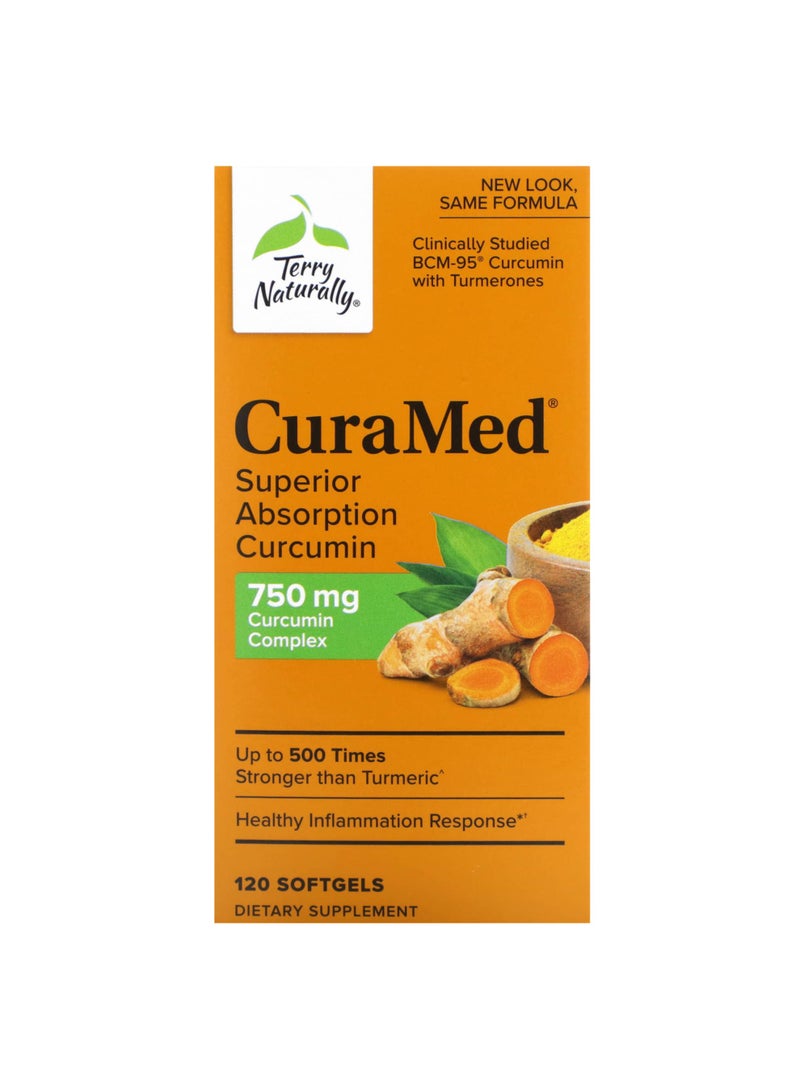 CuraMed, Superior Absorption Curcumin, 750 mg, 120 Softgels