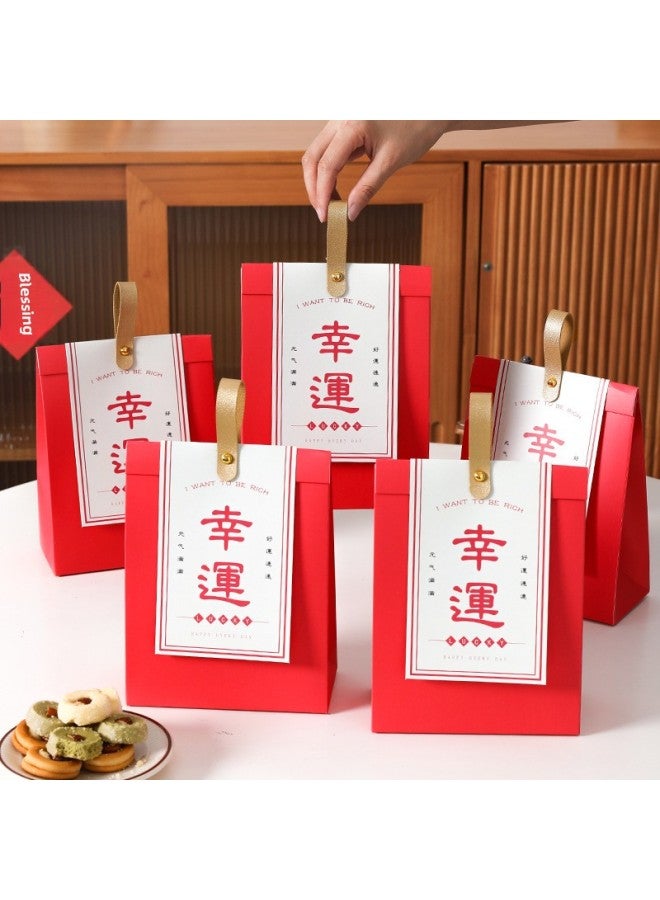 Kraft Paper Packaging Bag Biscuits Snowflake Crisp Glutinous Rice Boat Cookies Candy Nougat Toffee Food Box Baking-Specifications:Red Flower Box + Portable Rope + Nails-Color:10 Sets - Image 5