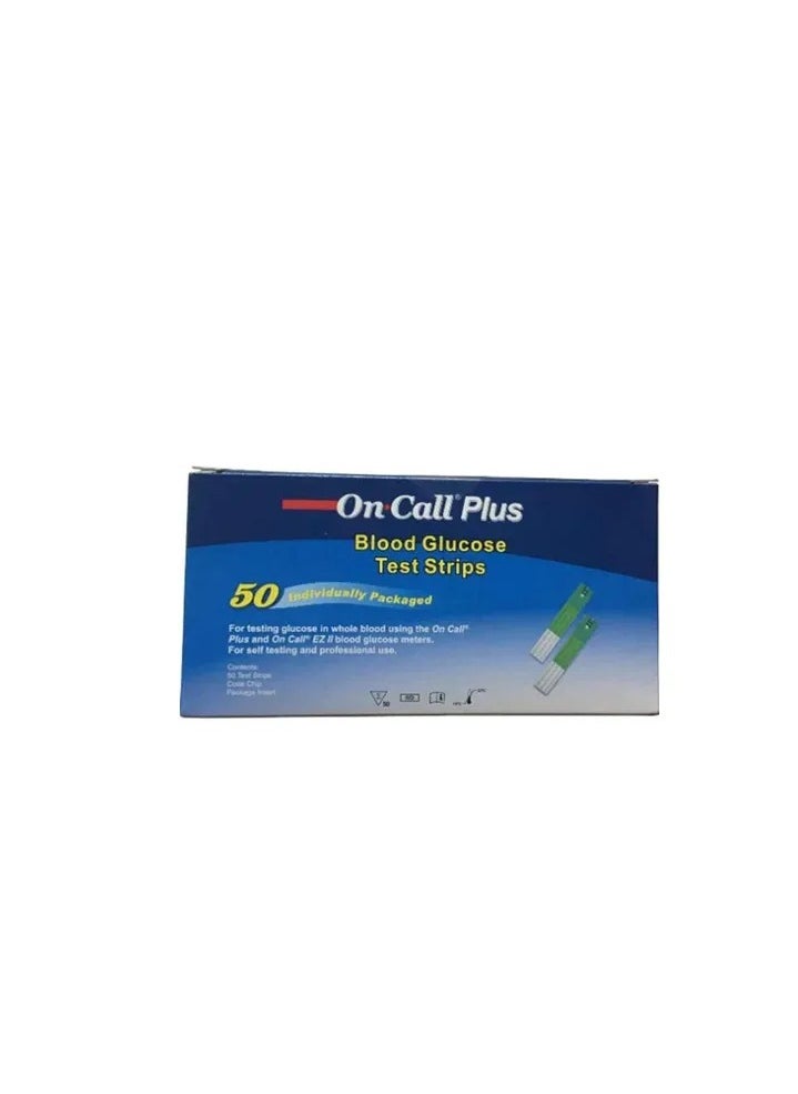 On call plus - On call plus 50-Piece Blood Glucose Test Strips New Packing Accurate Results Easy Application Precision Testing for Diabetes Compatible with Meters for Home Self-Monitoring (Single strip packing) - Image 1