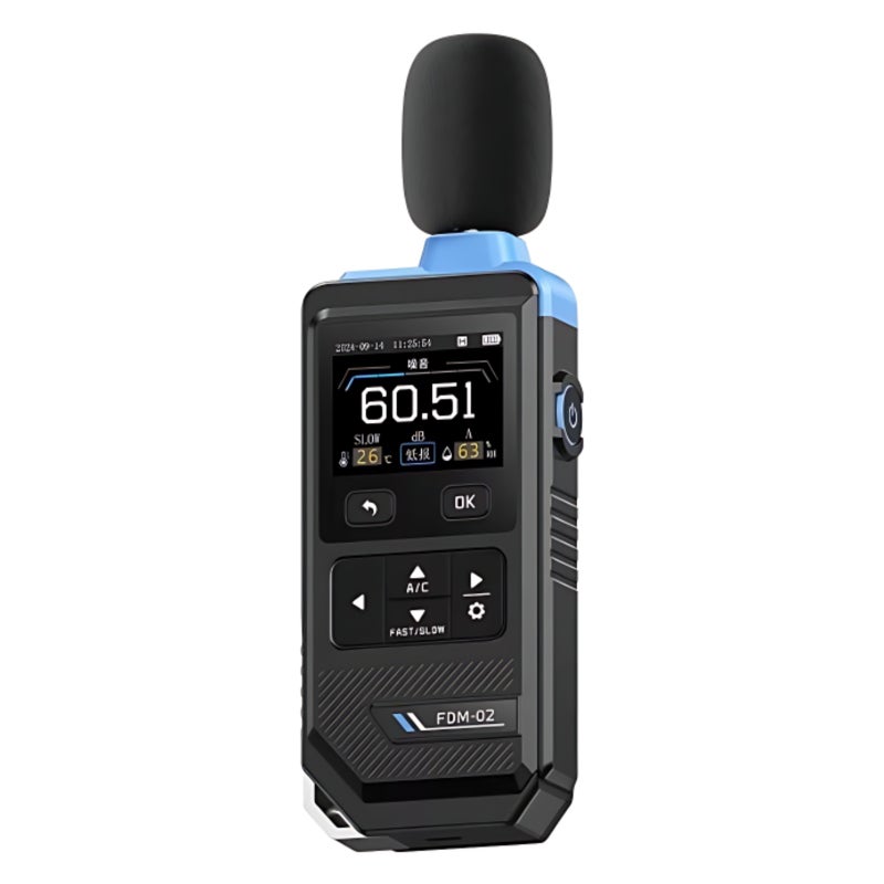 FNIRSI FDM-02 digital noise meter 2.0 inch TFT color screen 4-digit display 30dB-130dB A/C weighted decibel meter with temperature and humidity measurement, data retention, curve recording function - Image 1