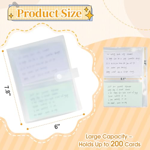 Jactales 3x5 Index Card Holder Organizer - Clear Card Binder for Flash Card, Note Card Storage, 50 Sheets Plastic Sleeves Indexcard Booklet Folder, Stores Up to 200 Cards - Image 2