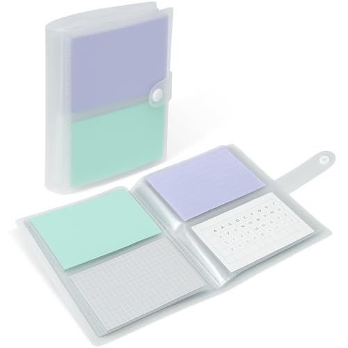Jactales 3x5 Index Card Holder Organizer - Clear Card Binder for Flash Card, Note Card Storage, 50 Sheets Plastic Sleeves Indexcard Booklet Folder, Stores Up to 200 Cards - Image 1