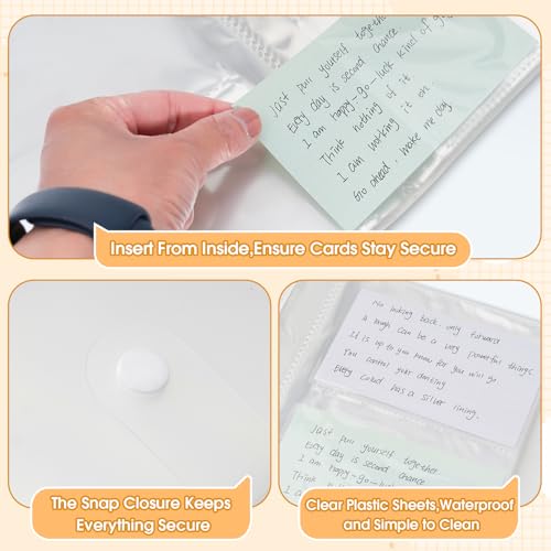 Jactales 3x5 Index Card Holder Organizer - Clear Card Binder for Flash Card, Note Card Storage, 50 Sheets Plastic Sleeves Indexcard Booklet Folder, Stores Up to 200 Cards - Image 3