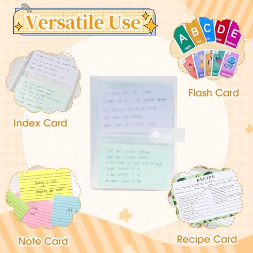 Jactales 3x5 Index Card Holder Organizer - Clear Card Binder for Flash Card, Note Card Storage, 50 Sheets Plastic Sleeves Indexcard Booklet Folder, Stores Up to 200 Cards - Image 5