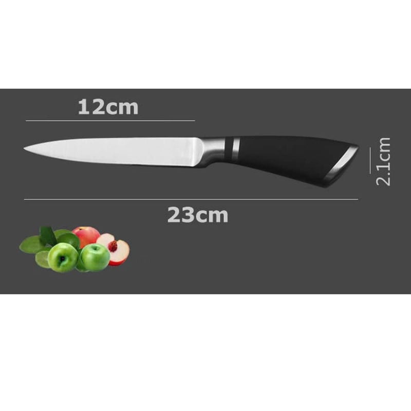 Capmora Premium Stainless Steel Kitchen Knife Set Chefs Knife Butcher Knife Sharp NonStick Soft Handles Cutting Meat Heavy Duty Blade Butcher Meat Stainless Steel Knife Black HandleBB - Image 2
