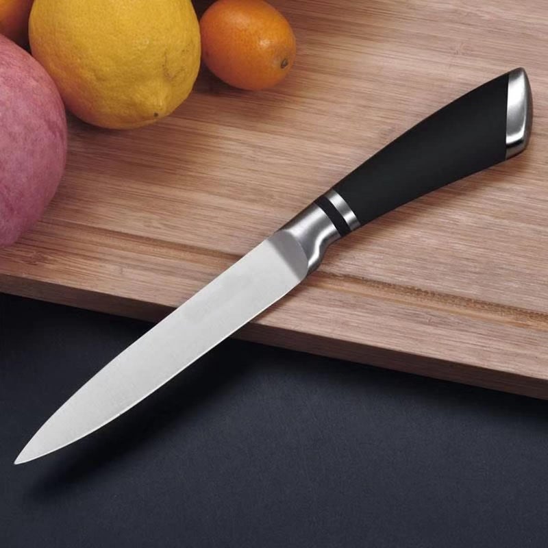 Capmora Premium Stainless Steel Kitchen Knife Set Chefs Knife Butcher Knife Sharp NonStick Soft Handles Cutting Meat Heavy Duty Blade Butcher Meat Stainless Steel Knife Black HandleBB - Image 5