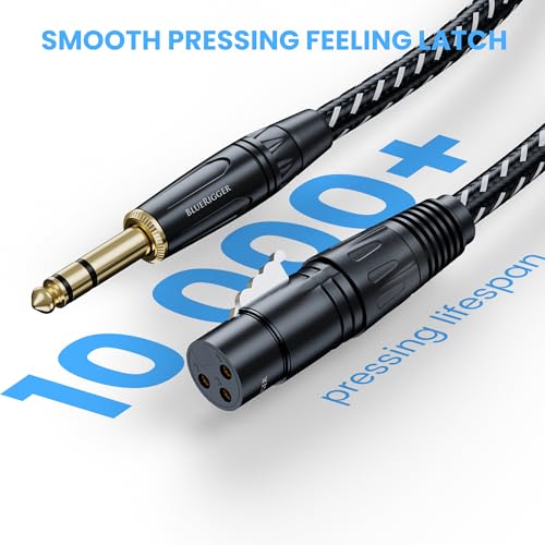 BlueRigger Premium XLR Pro Female to 6.35mm 1/4 TRS (10 Feet/3 Meters) Noise Free and Long-Lasting Cable for Microphone, AMP, Mixer, Studio Monitor - Image 3