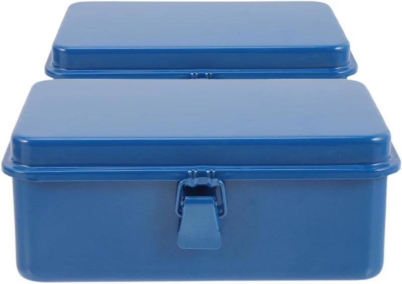 Garneck Portable Metal Tool Boxes with Latching Handles, Small Household Tool Box Organizer, Stackable Mechanical Equipment Storage Case for Car and Garage Use - Image 1