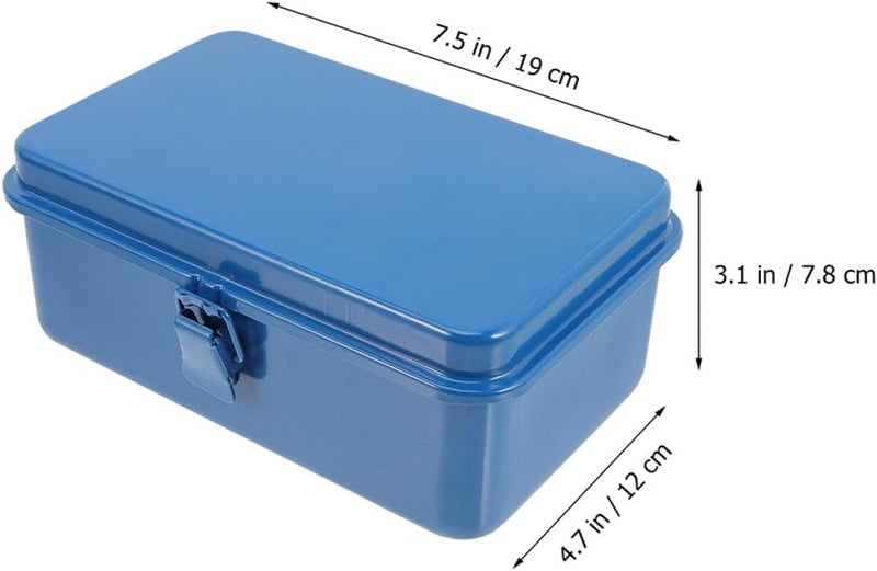 Garneck Portable Metal Tool Boxes with Latching Handles, Small Household Tool Box Organizer, Stackable Mechanical Equipment Storage Case for Car and Garage Use - Image 2