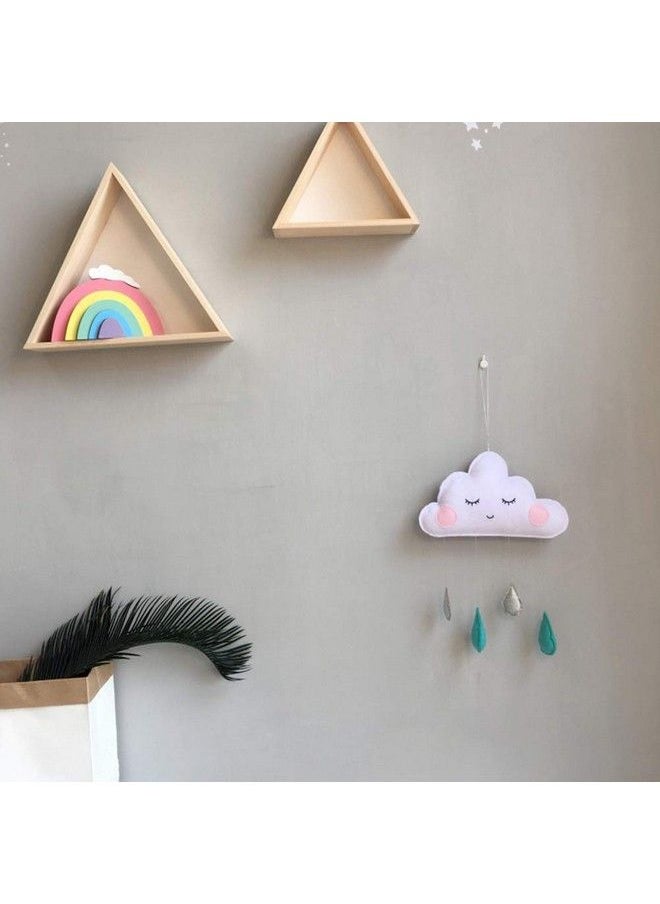 Baby Bucket - Lovely Hanging Cloud Water Drop Felt Wall Hanging Decor For Baby Shower Kids Bedroom Baby Nursery Room Tent[White & Silver] - Image 1