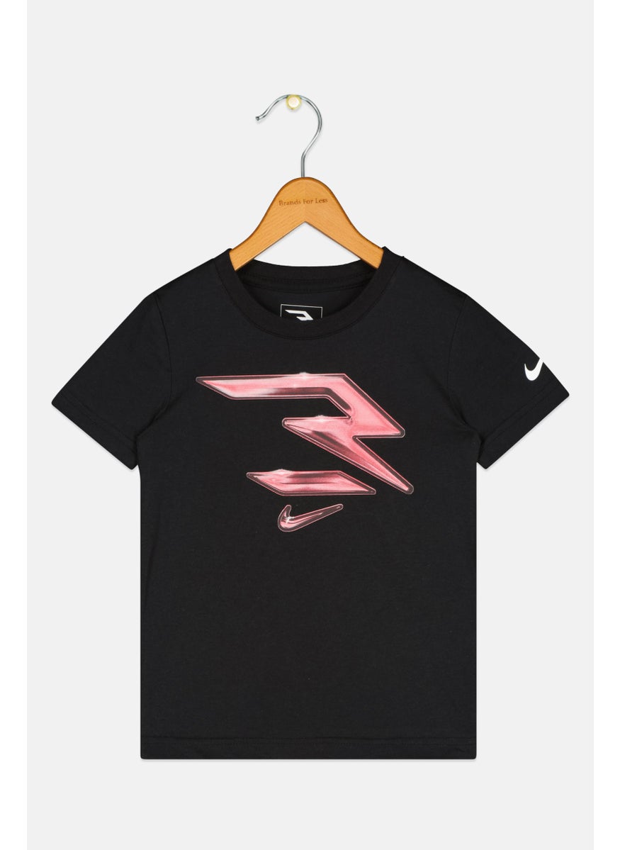 Nike 3Brand by Russell Wilson - Toddlers Boy Crew Neck Short Sleeve Brand Logo T-Shirt, Black - Image 1