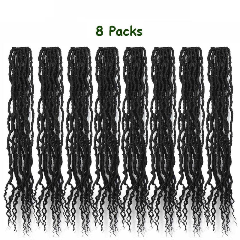 Mytarku 8 Packs 24 Inch Soft Locs With Curly Ends Faux Locs Crochet Hair Boho Braids Crochet Locs Hair for Women Crochet Dreads (24inch 8Pack 1B) - Image 4