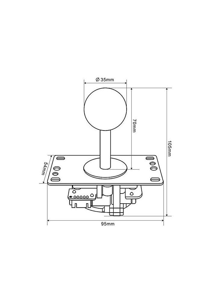 Sanwa JLF-TP-8YT-SK OEM White Ball Handle Arcade Joystick - Image 5